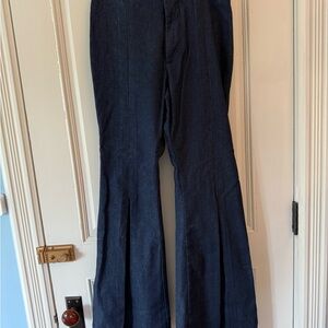 Frame Denim Women's Flare Jean Trousers in Dark Blue